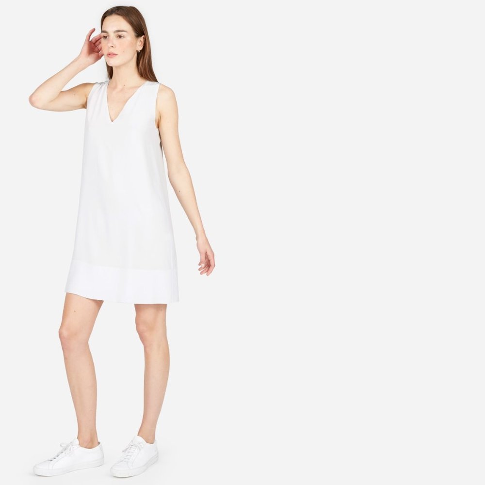 NWOT Everlane Double-Lined Silk V-Neck Dress 2